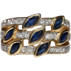 Gold Natural Diamond Sapphire ring 1980s - Obroči - 