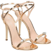 Gold Pink Leather Sandals - Sandalias - 