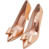 Gold Pumps with Bow - Klasične cipele - 