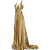 Gold Satin Dress - sukienki - 