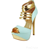 Gold and Blue Heel - Classic shoes & Pumps - 