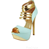 Gold and Blue Heel - Klasyczne buty - 