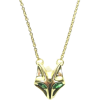 Gold and Green Fox Necklace - Colares - 