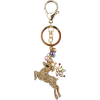 Golden Reindeer Bling Crystals Rhinestone Handbag Charm Keyring Key Chain Holder - Accessories - $12.50 