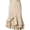 Golden Beige Ruffled Skirt - スカート - 