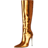 Golden Mirror Long Knee High Boots - Škornji - 