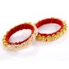 Golden and White Ball Kada - Earrings - 