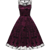 Gothic Sleeveless Floral Mesh Swing Dres - Dresses - 
