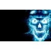 Skull Blue Background Urban - Fundos - 