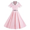 GownTown 1950s Vintage Short Sleeve Rockabilly Swing Dress - 连衣裙 - $36.98  ~ ¥247.78