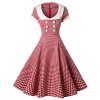 GownTown Women Splicing Swing Dress Party Picnic Cocktail Dress,Chequer&ivory,Medium - Vestidos - $35.98  ~ 30.90€