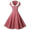 GownTown Women Splicing Swing Dress Party Picnic Cocktail Dress,Chequer&ivory,XX-Large - sukienki - $35.98  ~ 30.90€