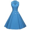 GownTown Women Vintage 1950s Retro Rockabilly Prom Dresses Sleeveless - Dresses - $38.98 