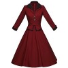 GownTown Womens Dresses 1950s Vintage Dresses 3/4 Sleeves Pocket Swing Stretchy Dresses - Dresses - $36.98 