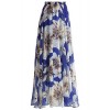 Grace Elbe Women's Summer Boho Floral Print Pleated Chiffon Long Maxi Skirt Dress - Skirts - $19.99 