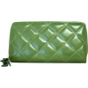 Grass Green Quilted Buxton Medium Slim Zip Clutch Wallet - Wallets - $37.99 