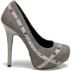 Gray Heels with Buttons - Klasyczne buty - 