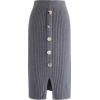 Gray Wool Skirt - Otros - 