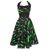 Green Bat Retro Dress - Dresses - 