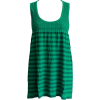 Green Horizontal Striped Seamless Tunic Dress Smocking Top - Tunic - $15.50 