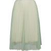 Green Silk Pleated Skirt - Skirts - 