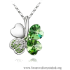 Green Swarovski Clover Pendant - Obeski - 