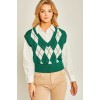 Green Argyle Print Sweater Vest - Pullovers - $34.10  ~ £25.92