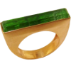 Green Baguette Ring by haikuandkysses - Obroči - 