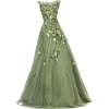 Green Floral Dress - Dresses - 