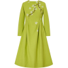 Green Floral Printed Vintage Midi Dress - Vestidos - 