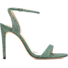 Green Glitter High Heel Sandals - Sandals - 