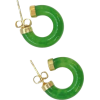 Green. Gold. Earrings - Uhani - 