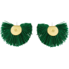 Green Hand Fan Earrings - Uhani - 