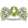 Green Peridot Rhodium - Rings - 