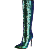 Green Sequins Knee High boots - Boots - 