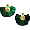 Green Silky Hand Fan Earrings - Серьги - 