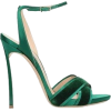 Green Sling Back Sandals - Klasyczne buty - 