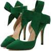 Green Suede Heels - Klasyczne buty - 