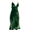 Green Velvet Dress - Dresses - 