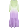 Green White Purple Dress - Платья - 