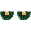 Green Wool Fan Earrings - Orecchine - 