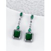 Green box cut earrings - Uhani - 