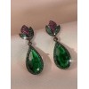 Green dressy floral earrings - Naušnice - 