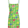 Green plaid floral dress - Dresses - $17.99 