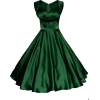 Green satin circle dress - Kleider - 