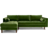 Green velvet article sofa - Mobília - 