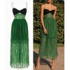 Green vintage party dress sheerlace - Haljine - 