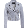 Grey faux suede biker jacket - Jacket - coats - 