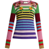 Gucci Floral-appliqué striped wool-blend - Пуловер - 