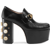 Gucci Vegas Leather Platform Pumps - Klasični čevlji - 
